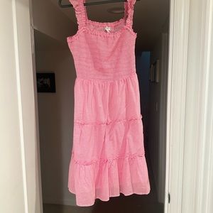 Jcrew Striped smocked tiered mini dress